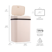 Rectangular Automatic Dustbin with Lid | 12 Litres| DZT-12-5 Plastic