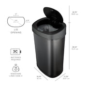 Rectangular Automatic Dustbin with Lid | 50 Litres | DZT-50-9