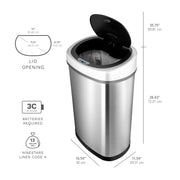Rectangular Automatic Dustbin with Lid | 50 Litres | DZT-50-9