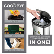 Rectangular Automatic Dustbin with Lid | 50 Litres | DZT-50-13R